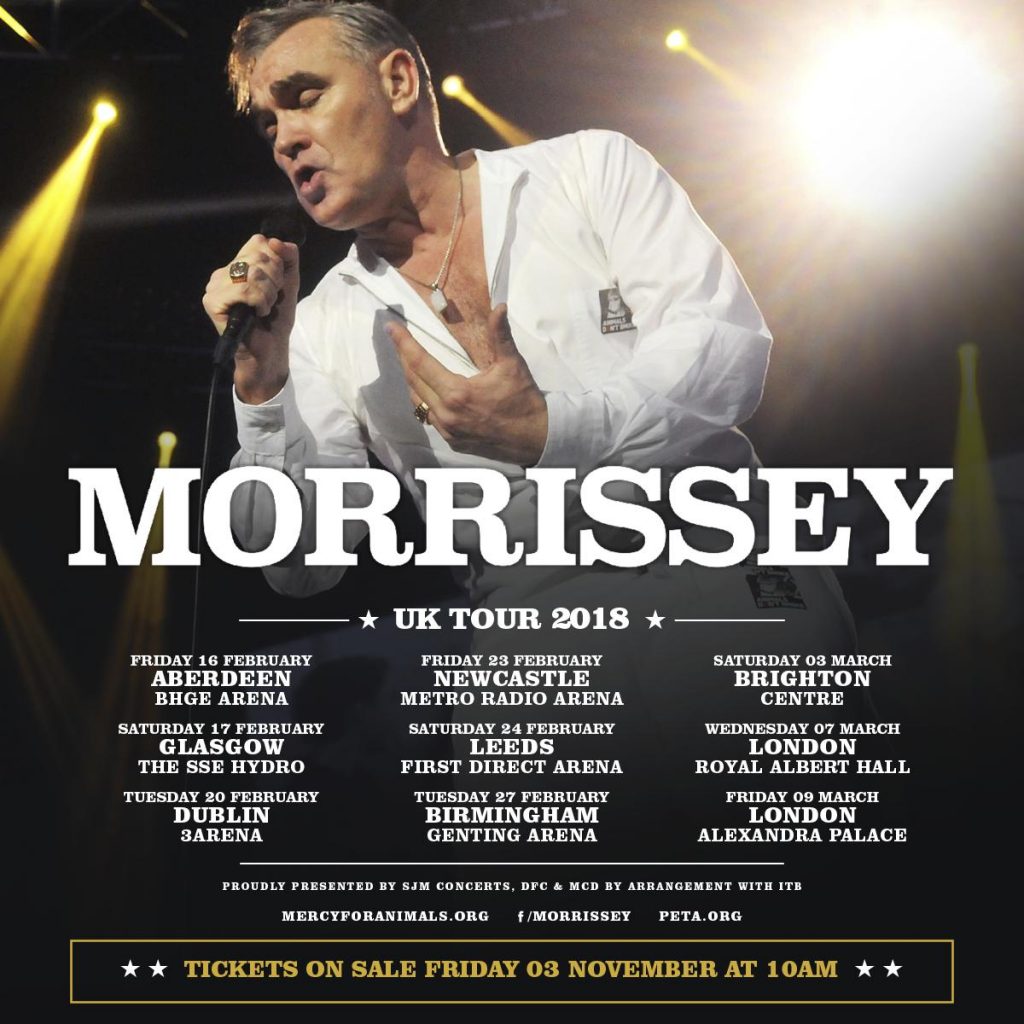 Morrissey announces details of UK tour with Glasgow date